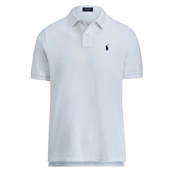 Polo by Ralph Lauren The Mesh Shirt in solid white with navy logo, Large - Picture 4 of 11